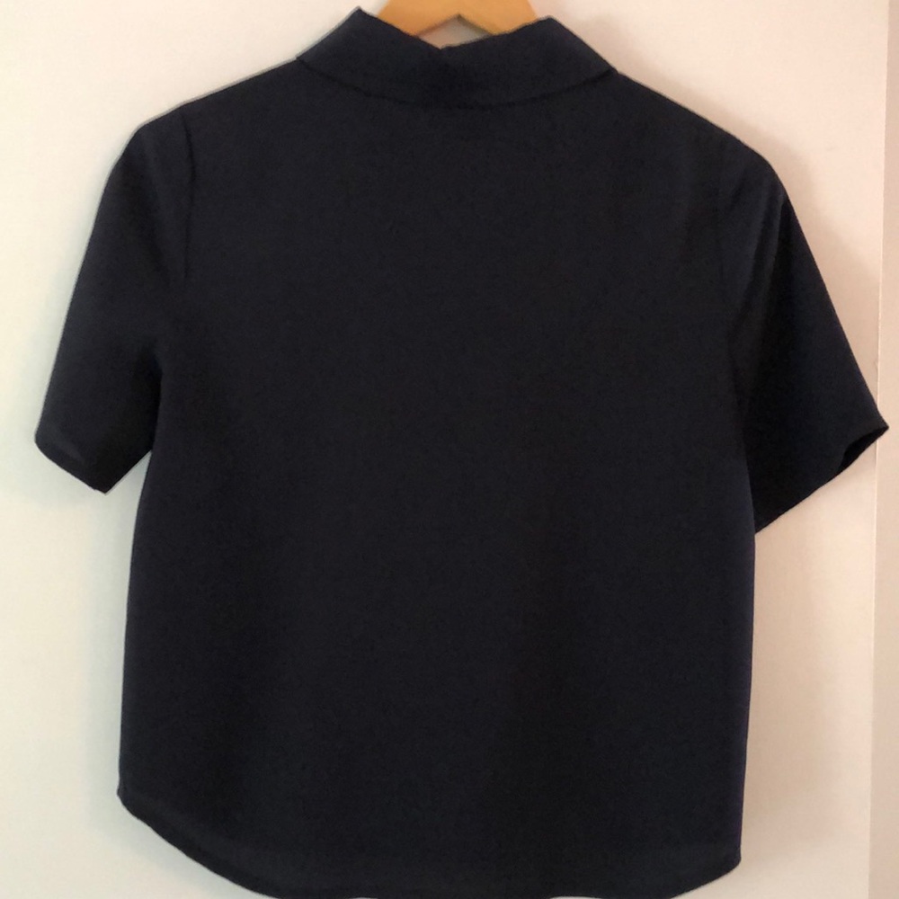 BRASS brand Navy Silk s/s Button Down Shirt with Relaxed Fit - Picture 3 of 3